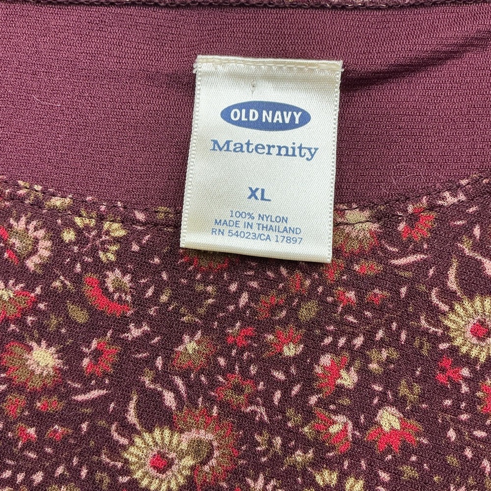 Old Navy Maternity Burgundy Floral Top